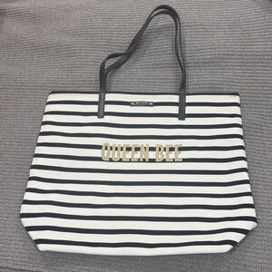 Kate Spade Black and White Striped Tote